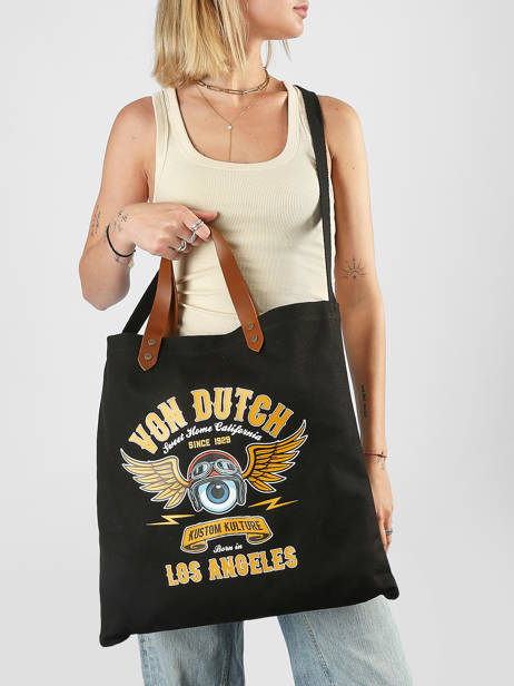 Oaks Tote Bag With Leather Handles Von dutch Black bags OAKS other view 1