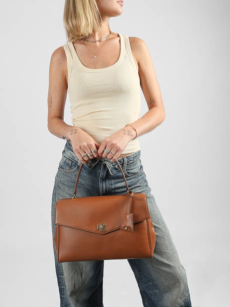 Satchel Farrah Leather Lauren ralph lauren Brown farrah 31P11738 other view 1