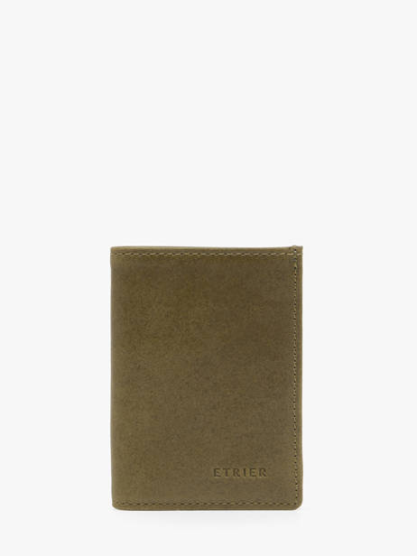 Card Holder Oil Leather Etrier Green oil EOIL013
