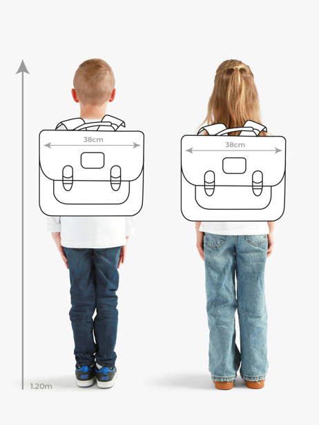 2-compartment Satchel Cabaia Blue school M other view 1
