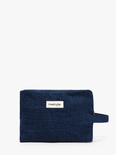 Recycled Cotton Tournelles Xl Zipped Pouch Rivedroite Blue timeless TOURXTIM