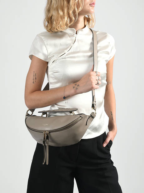 Small Leather Origami Crossbody Bag Lancel Beige origami A12527 other view 1