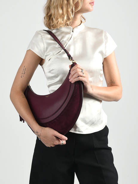 Medium Leather Hobohème Hobo Bag Lancel Violet hoboheme A14219 other view 1