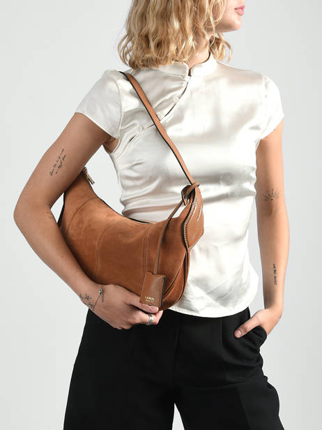 Shoulder Bag Victoire Suede Lancel Brown victoire A14255 other view 1