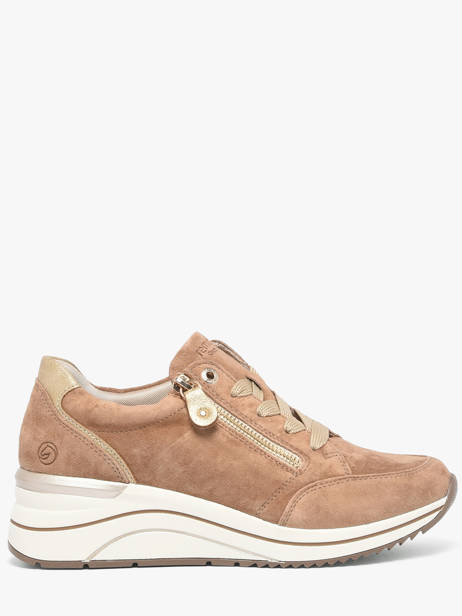 Platform Sneakers In Leather Remonte Beige women 64
