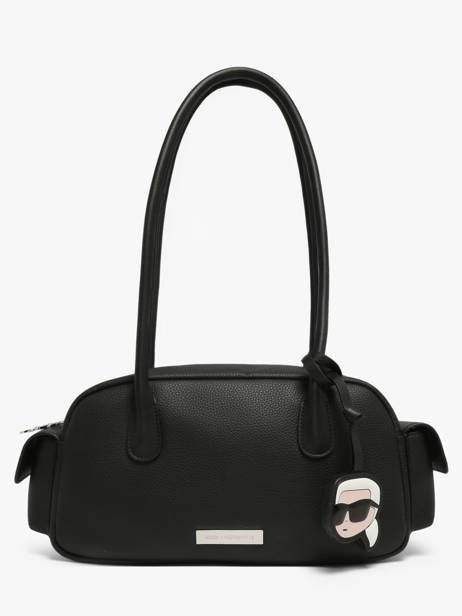 Bowling Bag K Ikon Leather Karl lagerfeld Black k ikon B3W30119