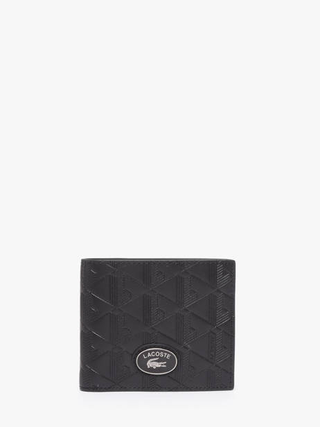 Wallet Leather Lacoste Black monogramme NH4400MR