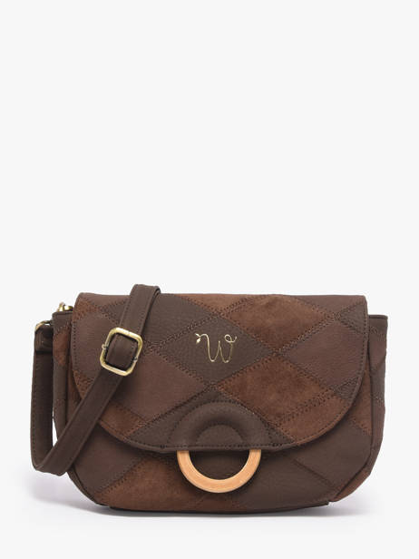 Shoulder Bag Neflier Patchwork Woomen Brown neflier patchwork WNET04