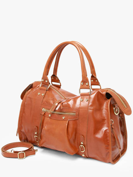 Shoulder Bag Shiny Sauvage Leather A4 Milano Brown shiny sauvage SS24095 other view 2