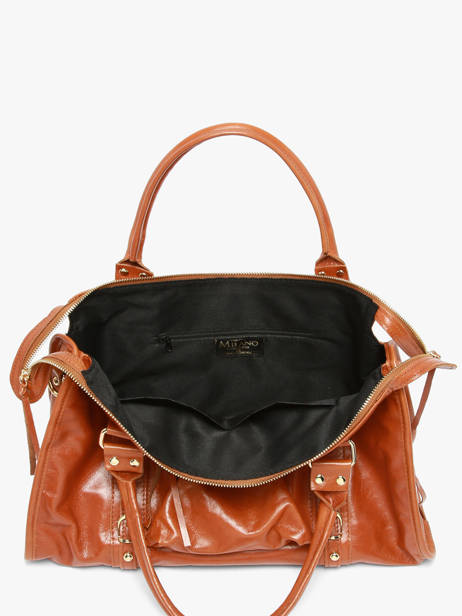 Shoulder Bag Shiny Sauvage Leather A4 Milano Brown shiny sauvage SS24095 other view 3