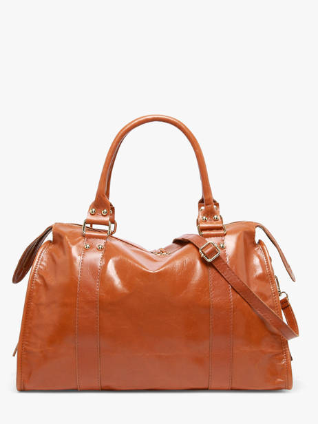 Shoulder Bag Shiny Sauvage Leather A4 Milano Brown shiny sauvage SS24095 other view 4