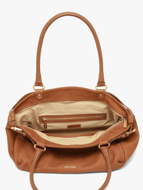 Large Leather Lune Shoulder Bag Nubuck Leather Vanessa bruno Brown lune 3V40921 other view 4