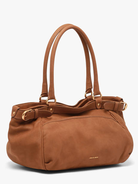 Large Leather Lune Shoulder Bag Nubuck Leather Vanessa bruno Brown lune 3V40921 other view 2