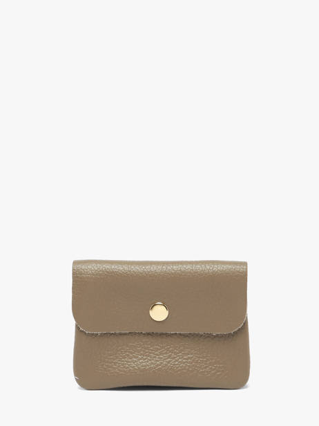 Leather Caviar Coin Purse Milano Beige caviar CA23092O