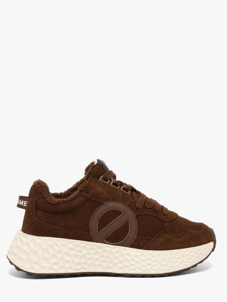 Platform Sneakers In Leather No name Green women NNVESC04