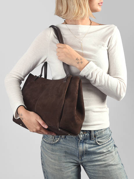 Shoulder Bag Suede Leather Lancaster Brown suede 58 other view 1