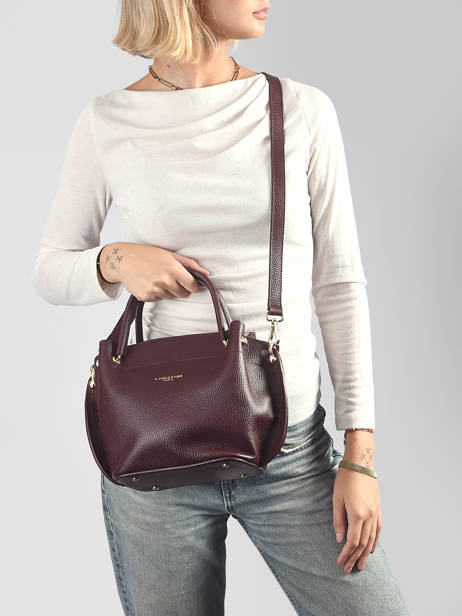 Leather Foulonné Double Satchel Lancaster Brown foulonne double louisa 18 other view 1