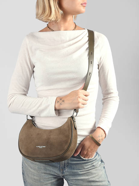 Shoulder Bag Suede Leather Lancaster Green suede 81 other view 1