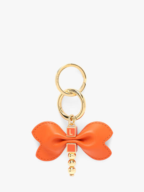 Leather Dragonfly Keychain Lancel Orange charms A13868