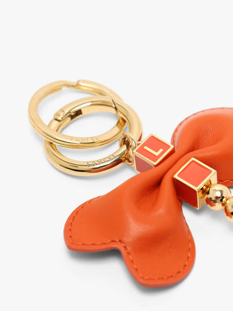 Leather Dragonfly Keychain Lancel Orange charms A13868 other view 1