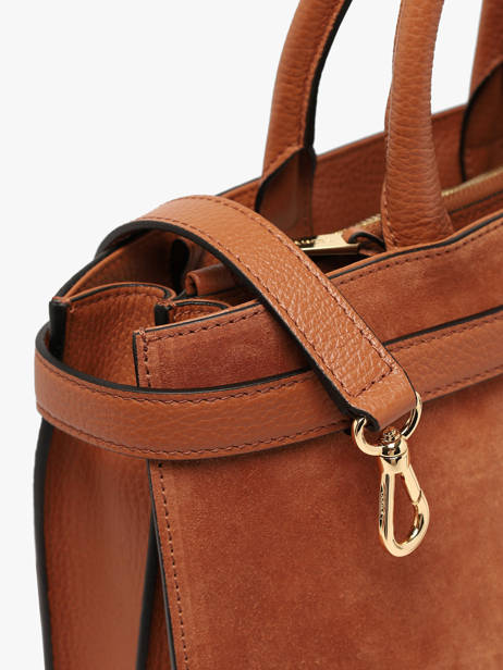 Medium Leather Faubourg Suede Bag Lancel Brown faubourg A14257 other view 2