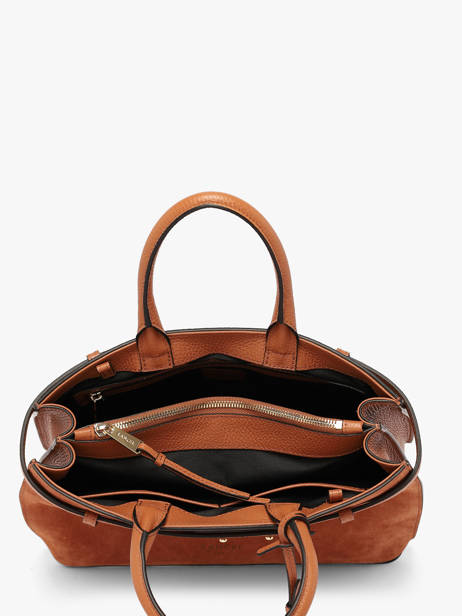 Medium Leather Faubourg Suede Bag Lancel Brown faubourg A14257 other view 3