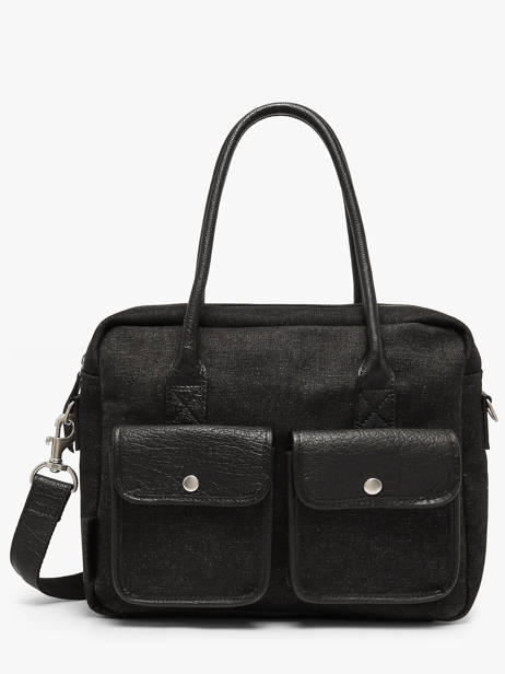 A4 Size Satchel Denim Paul marius Black denim DANDYDEN