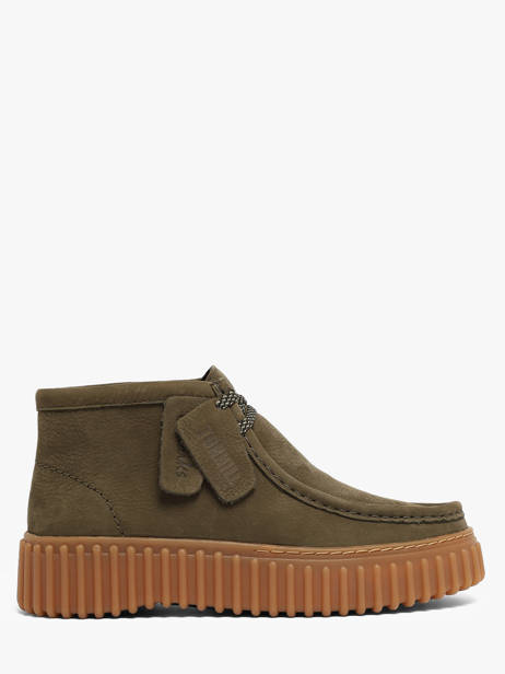 Ankle Derby Shoes In Leather Clarks Green women 26179356