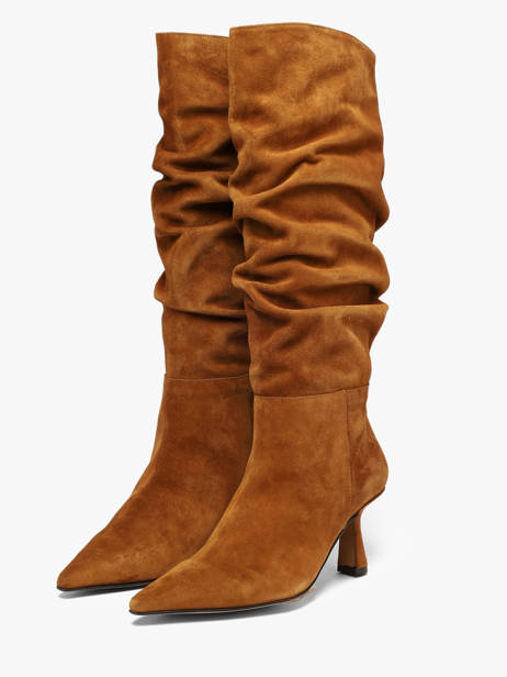 Stiletto Heel Boots In Leather Angel alarcon Brown women 458F other view 1