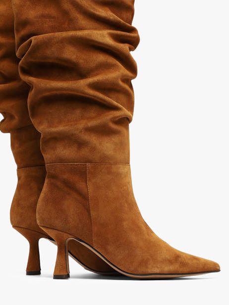 Stiletto Heel Boots In Leather Angel alarcon Brown women 458F other view 2