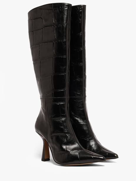 Stiletto Heel Boots In Leather Angel alarcon Black women 539F other view 1