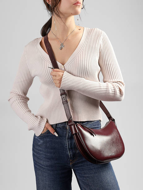 Sac Bandoulière Lune Cuir Nat et nin Rouge vintage LUNE vue secondaire 2