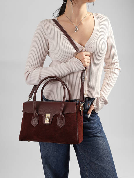 Shoulder Bag Velvet Caviar Leather Milano Brown velvet caviar VC26061 other view 1