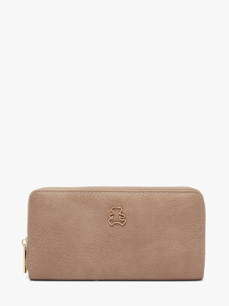 Wallet Chrysalide Lulu castagnette Beige zip CHRYSA52