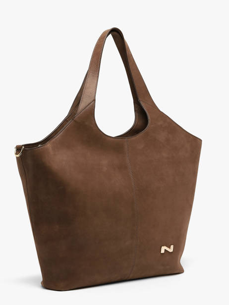 Nubuck Leather Dubai Shoulder Bag Nathan baume Brown riverside 3NG other view 2