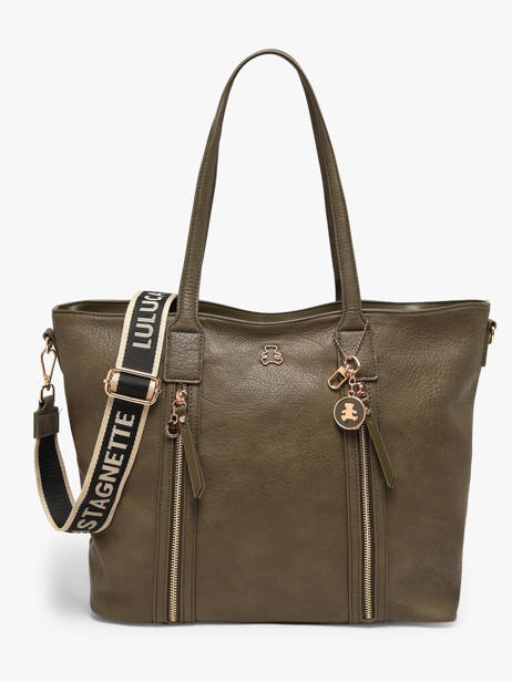 A4 Size Shoulder Bag Zip Lulu castagnette Green zip 2