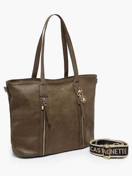 A4 Size Shoulder Bag Zip Lulu castagnette Green zip 2 other view 1