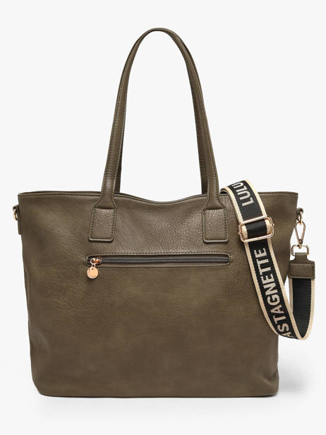 A4 Size Shoulder Bag Zip Lulu castagnette Green zip 2 other view 3