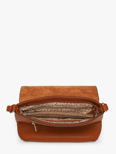 Vintage Crossbody Bag Flora & co Brown grained F8044 other view 2