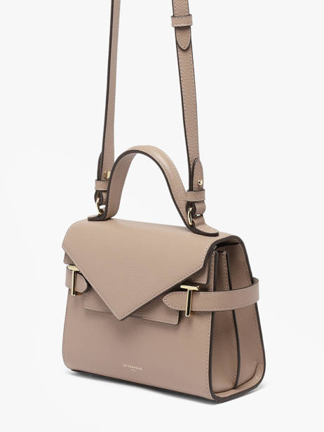 Small Grained Leather Emilie Crossbody Bag Le tanneur Beige emily TEMI1006 other view 2