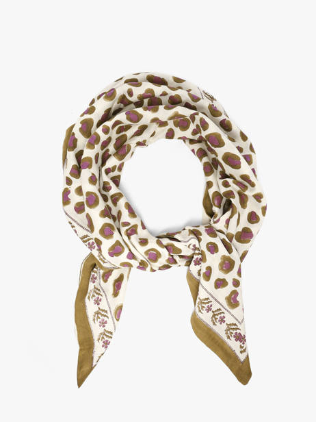 Scarf Léopard 100x100 Byzantine White foulard LEO