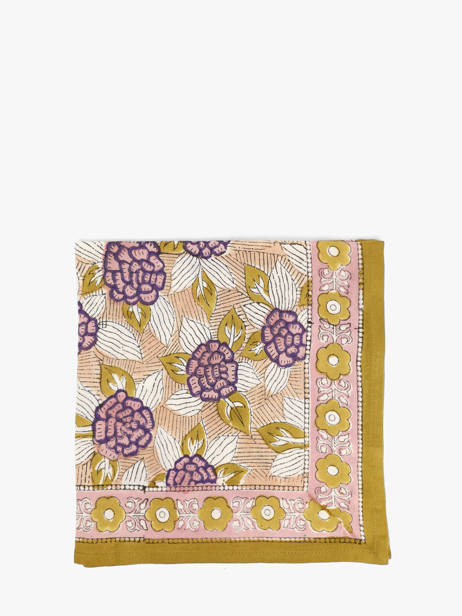 Scarf Pénélope 50x50 Byzantine Yellow foulard PEN other view 1