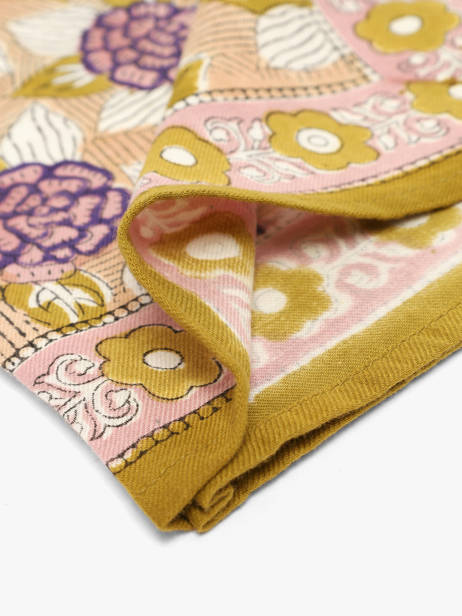 Scarf Pénélope 50x50 Byzantine Yellow foulard PEN other view 2