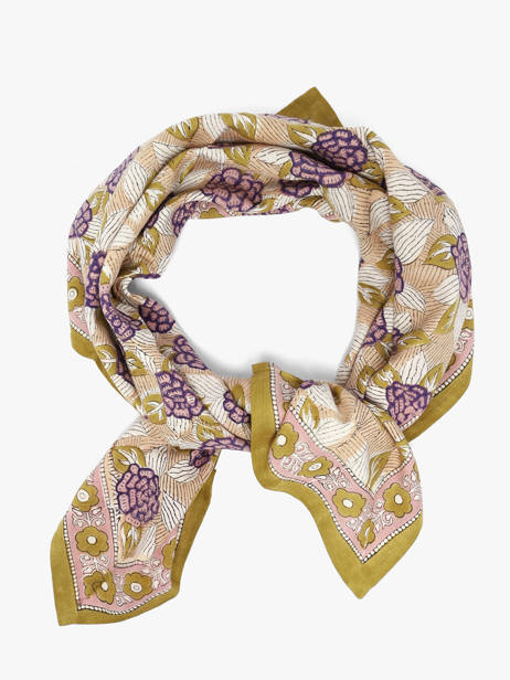 Scarf Pénélope 100 X 100 Byzantine Yellow foulard PEN