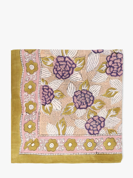 Scarf Pénélope 100 X 100 Byzantine Yellow foulard PEN other view 1