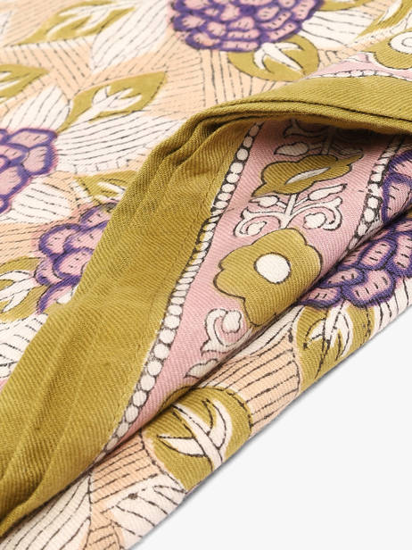Scarf Pénélope 100 X 100 Byzantine Yellow foulard PEN other view 2