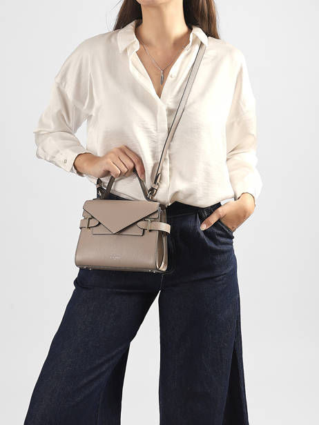 Small Grained Leather Emilie Crossbody Bag Le tanneur Beige emily TEMI1006 other view 1