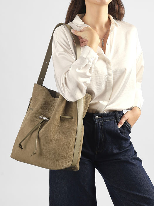Longchamp Le roseau coulisse nubuck Handbag Brown