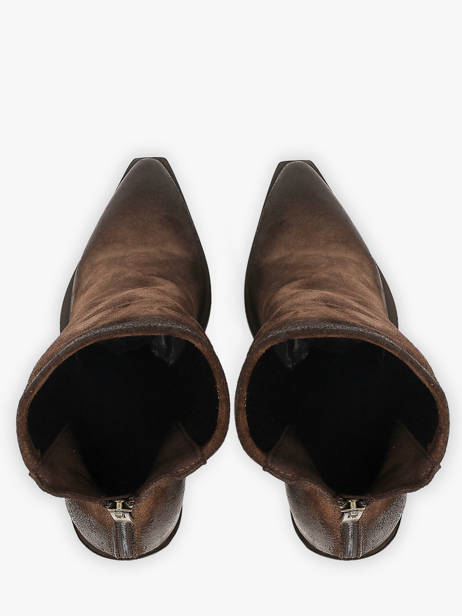 Heeled Santiago Boots In Leather Metisse Brown women XD2416 other view 3