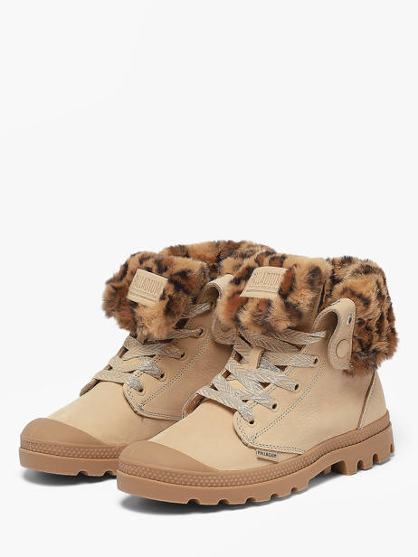 Winter Boots In Leather Palladium Beige women 94976257 other view 1
